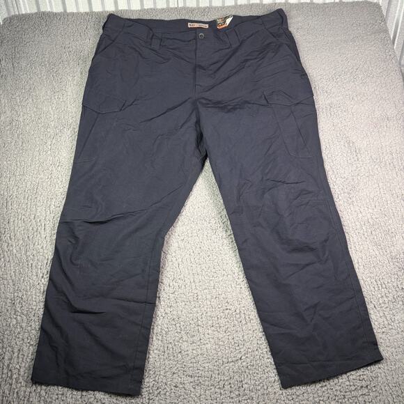 5.11 Tactical Fast-Tac Cargo Pants Mens 46x30 Navy Blue RipStop Work 74439 NEW - Picture 1 of 10